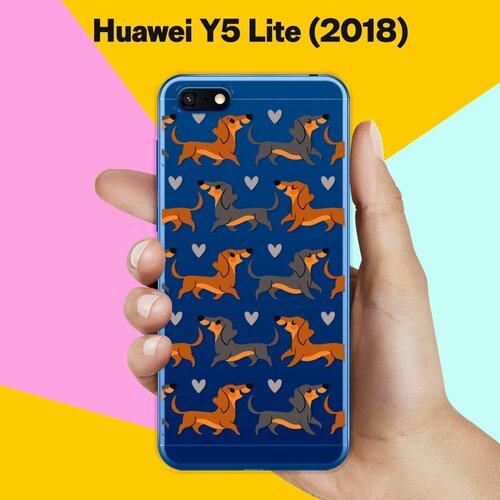 Силиконовый чехол на Huawei Y5 Lite 2018 Узор из такс / для Хуавей У5 Лайт 2018 силиконовый чехол узор из такс на huawei y5 lite 2018