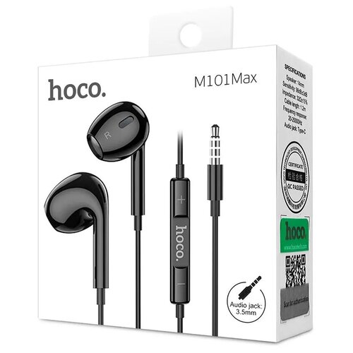 Наушники с микрофоном HOCO M101 MAX 35мм черный 25300₽