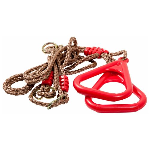 фото Гимнастические кольца babygrad на веревках, красный