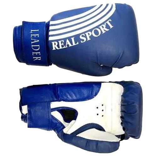 фото Боксерские перчатки realsport leader синий 8 oz