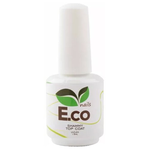 E.co nails Верхнее покрытие Shammy Top Coat, прозрачный, 15 мл