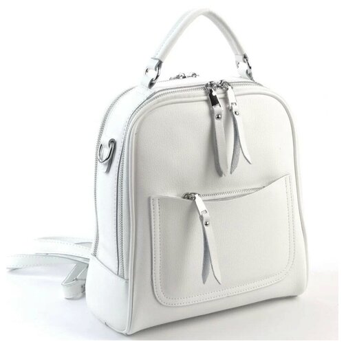 фото Женский кожаный рюкзак 88001-е вайт (122417) fuzi house