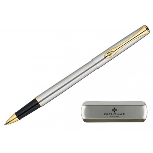 Ручка-роллер Diplomat Traveller Stainless Steel Gold (D20000651)