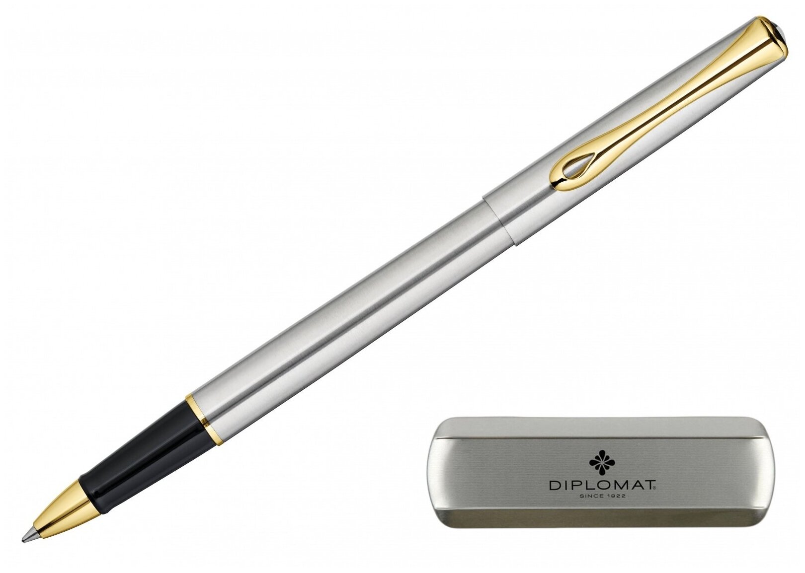 Ручка-роллер Diplomat Traveller Stainless Steel Gold (D20000651)