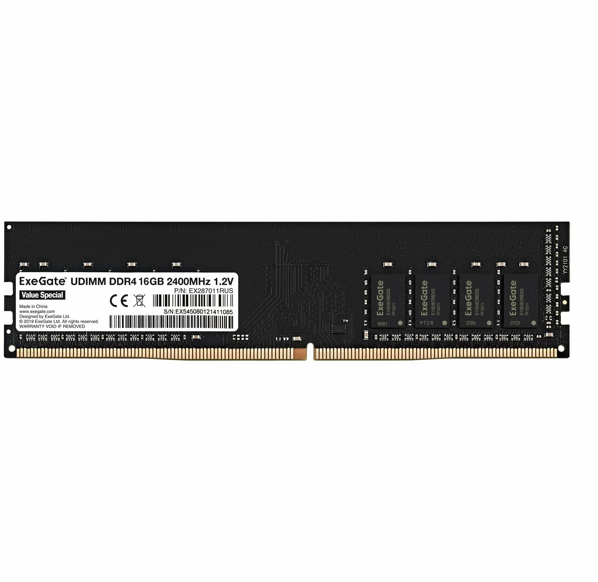 Модуль памяти ExeGate Value Special DIMM DDR4 16GB 2400MHz