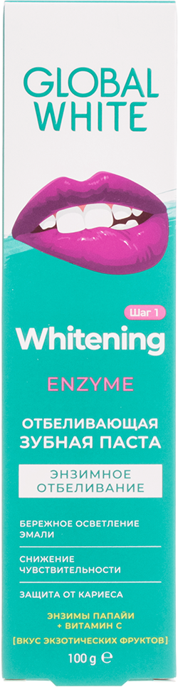 Global White Зубная паста отбеливающая Enzyme 100 г 1 шт