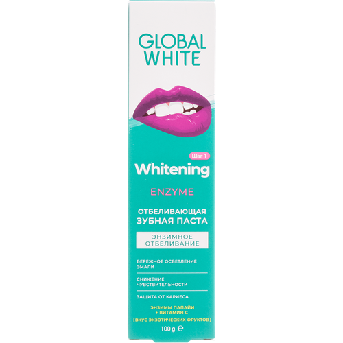 Global White Зубная паста отбеливающая Enzyme 100 г 1 шт