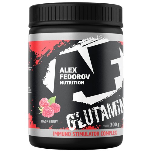 kfd nutrition l glutamine 500 гр малина грейпфрут Глютамин Glutamine +ISC, Alex Fedorov Nutrition, малина, 300 гр.