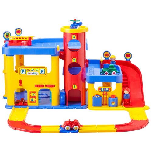 Viking Toys Гараж большой с лестницей 5502, красный/желтый/голубой