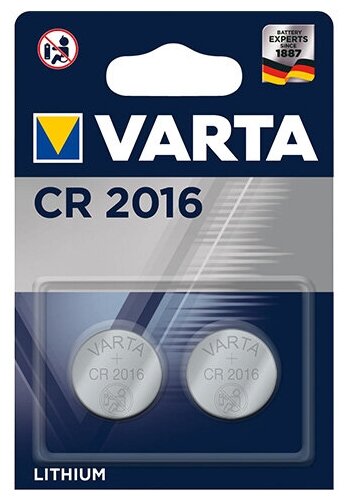 Батарейка литиевая VARTA Professional Electronics CR2016 2 шт