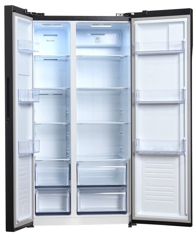 Холодильник HYUNDAI CS5003F, двухкамерный, черная сталь [cs5003f черная сталь] - фото №3