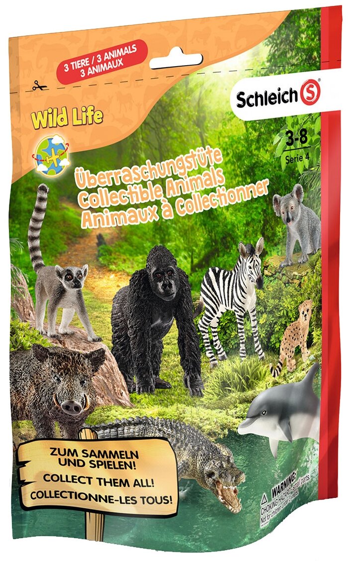 Пакетик-сюрприз с 3 фигурками Schleich Wild Life