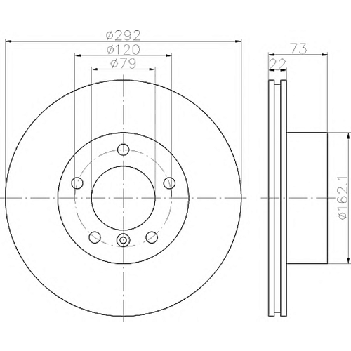 HELLA PAGID 8DD355111-241 (34116764641 / 34116854997) диск тормозной (Комплект 2 штуки)