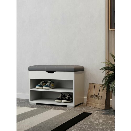 Обувница, обувница с сиденьем Мальта 30ОL Серый