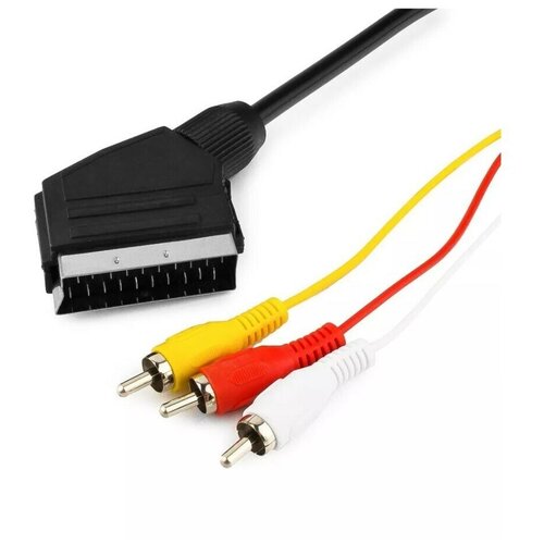 Шнур SCART-3RCA 1,5м SELENGA в упаковке кабель sca7121 023 аудио видео черный scart 21pin plug s vhs plug 6 8мм 2м м schwaiger