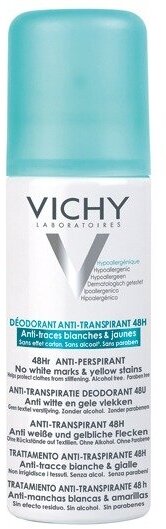 Vichy Deodorant Spray Anti-Traces, 48h (Дезодорант-аэрозоль против пятен на одежде. 48 часов), 125 мл