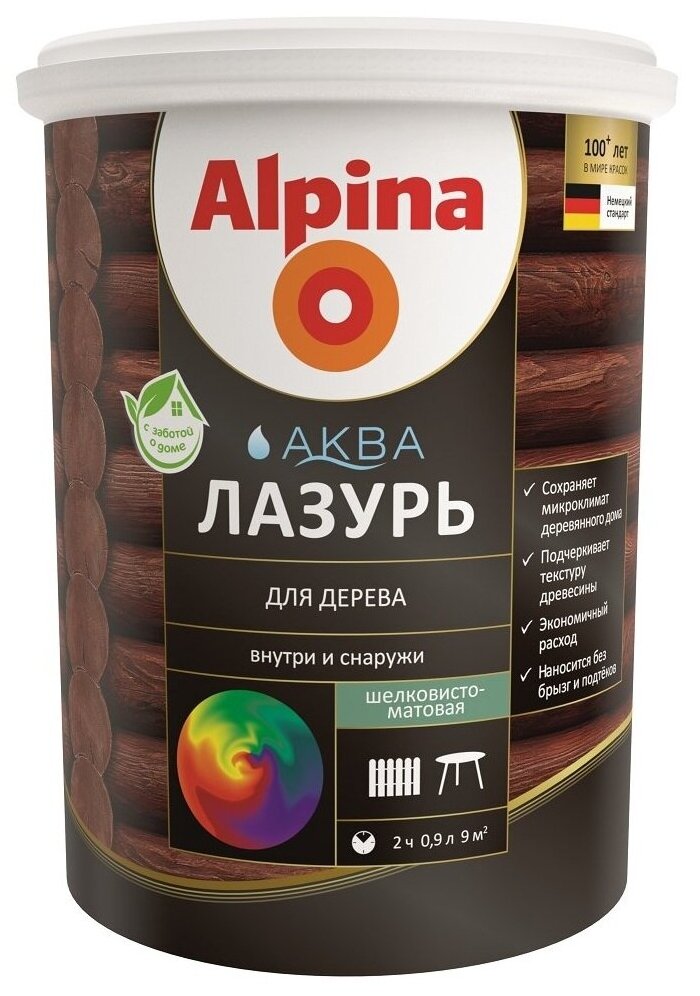 Alpina пропитка Аква лазурь для дерева