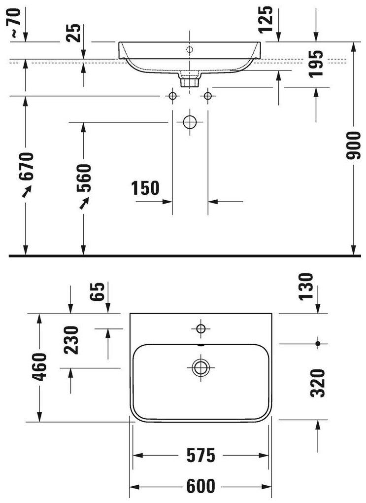 Раковина Duravit Happy D 2 Plus 60 2360601300 Антрацит матовый - фотография № 9