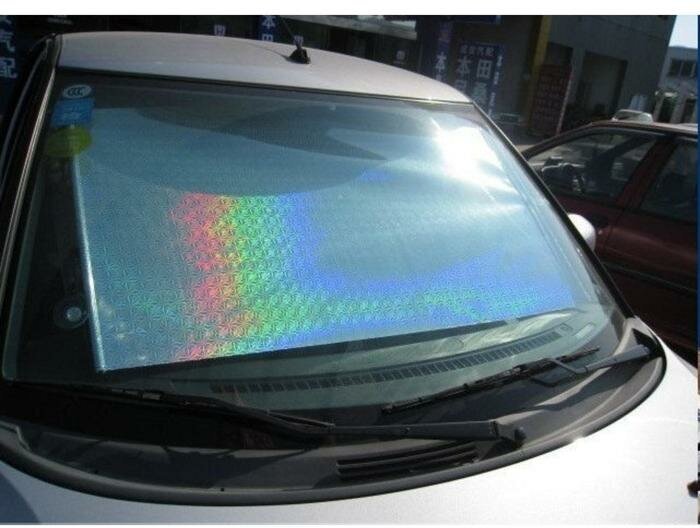 Автомобильная шторка на стекло, раздвижная, 68×125 см, хром