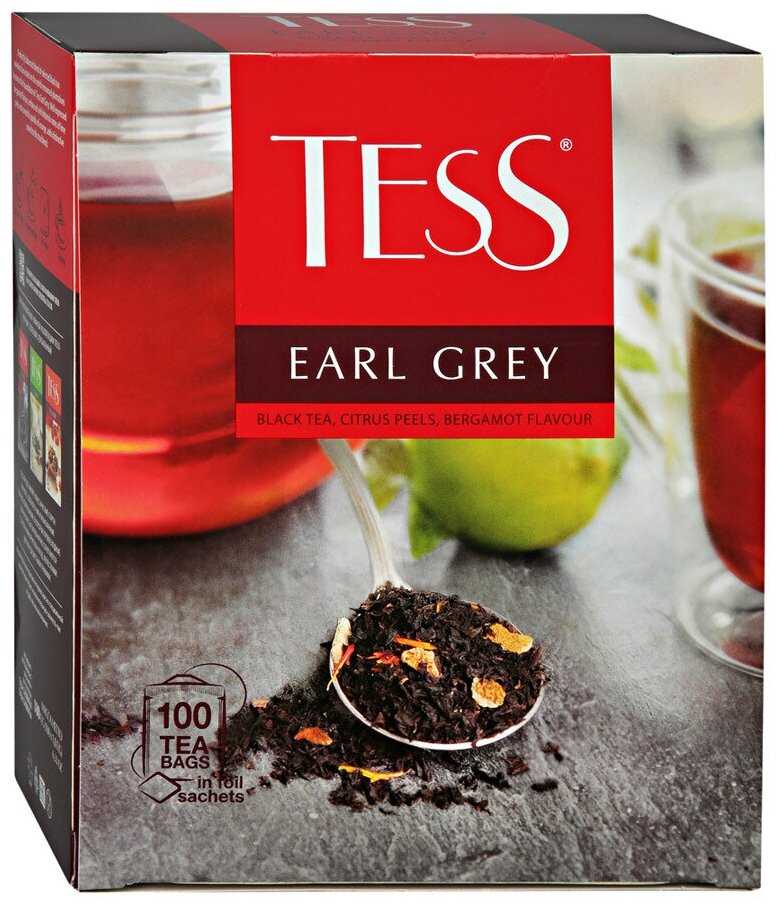 Чай Tess Earl Grey черный с лаймом, апельсином и бергамотом 400 г - фотография № 1