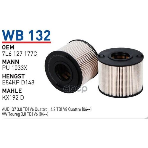 Фильтр Топливный Vag Q7/Porsche Cayenne/Touareg 02-10 3,0tdi/4,2tdi Wunder Filter Wb132 WUNDER filter арт. WB132