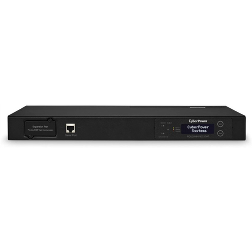 cyberpower pdu pdu41005 pdu20swhviec8fnet 1u 16amp CyberPower ATS PDU20MHVIEC10AT(PDU24005) Metered 1U type, 16Amp, plug IEC 320 C20, (8) IEC 320 C13