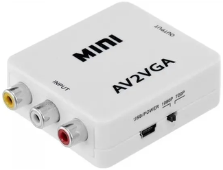 Переходник AV RCA на VGA адаптер конвертер AV RCA CVSB L/R на VGA, 1080P для монитора, телевизора, ноутбука, компьютера, PS3, Xbox, PC