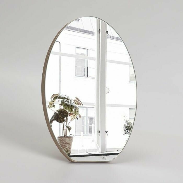 Зеркало складное-подвесное, зеркальная поверхность 21 15, цвет коричневый - фотография № 1