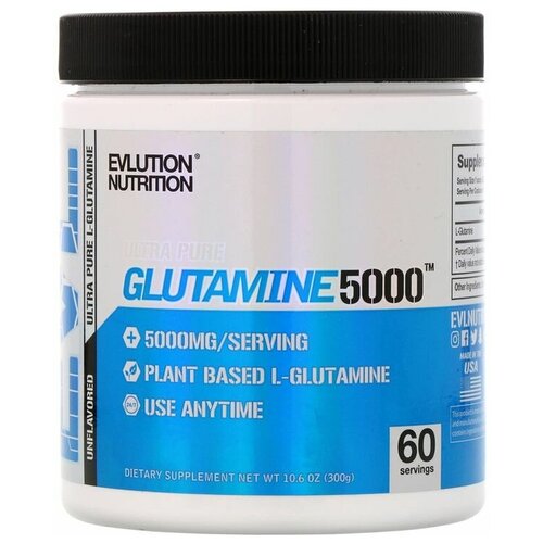 Аминокислота EVLution Nutrition Glutamine 5000, нейтральный, 300 гр.