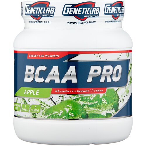 Аминокислота Geneticlab Nutrition BCAA Pro, яблоко, 500 гр. geneticlab nutrition l карнитин 150 гр яблоко