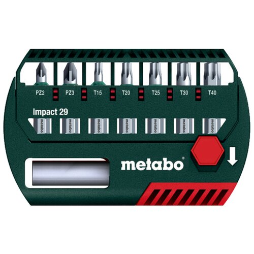 Набор бит Metabo Impact 29, 8 предм., зеленый набор бит metabo 626702000 56 предм зеленый