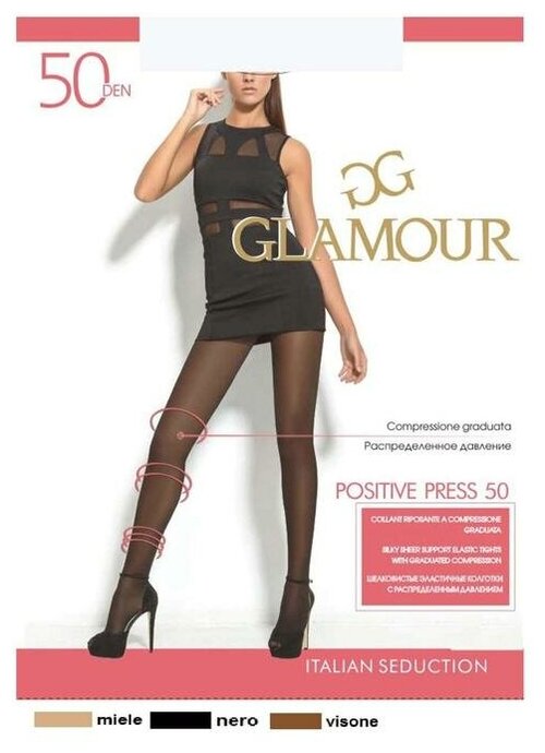 Колготки  Glamour, размер 4, черный