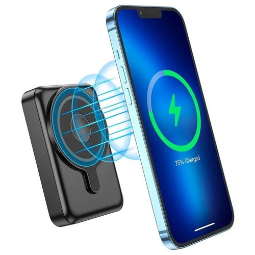 Внешний аккумулятор Power bank HOCO 10000mAh 20W с беспроводной зарядкой и встроенным магнитом для magsafeбелый 299000₽