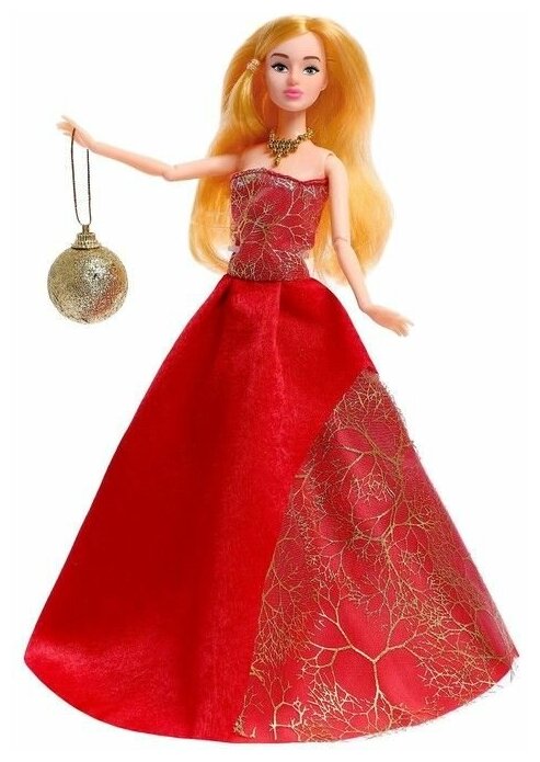 Кукла «Снежная принцесса» с аксессуаром, красное платье, в пакете