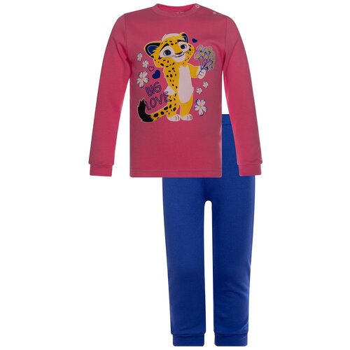 фото Лт753 костюм детский утенок размер 56( рост 92) фуксия_василек_лео, (лонгслив+штаны)