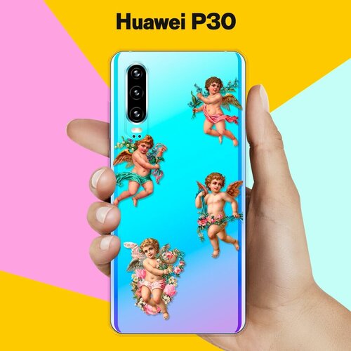 Силиконовый чехол Ангелочки на Huawei P30