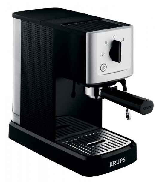 Кофеварка рожковая Krups Calvi Meca XP 3440 черный/серебристый - фотография № 3