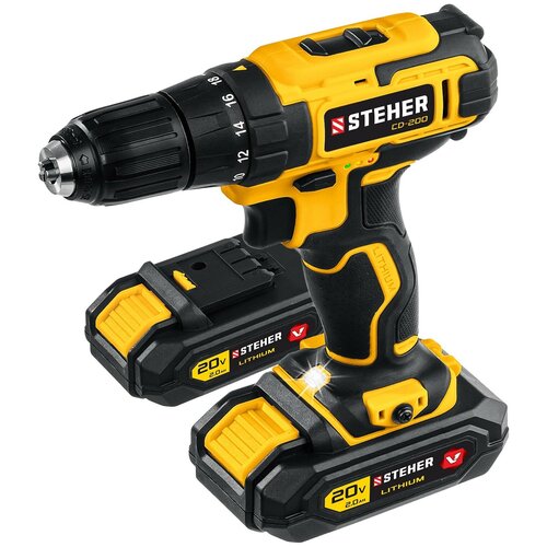 STEHER V1 20 В 40 Нм 2 АКБ 2 Ач дрель-шуруповерт кейс CD-200-2 854400₽