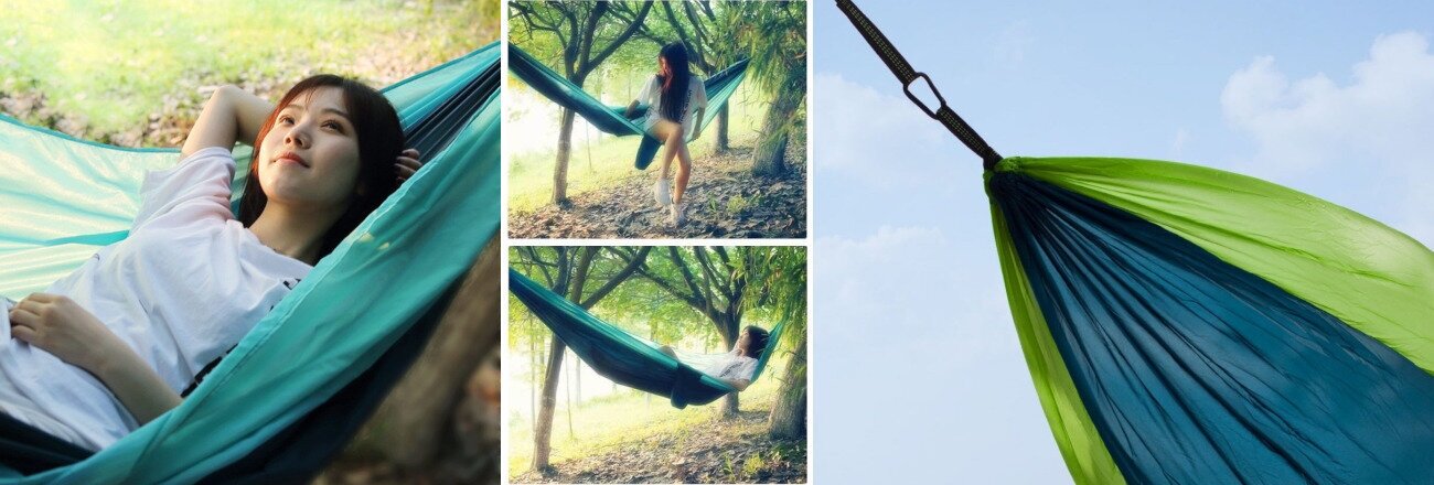 Гамак Xiaomi ZaoFeng Parachute Cloth Blue and Green (HW070101) - фото №14