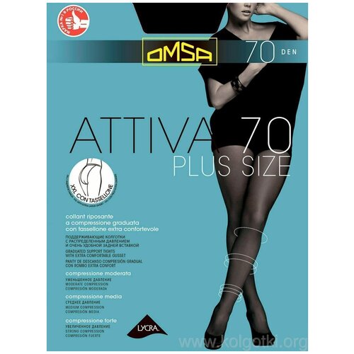 Omsa Attiva 70 XXL PLUS SIZE Nero 6 (XXL)