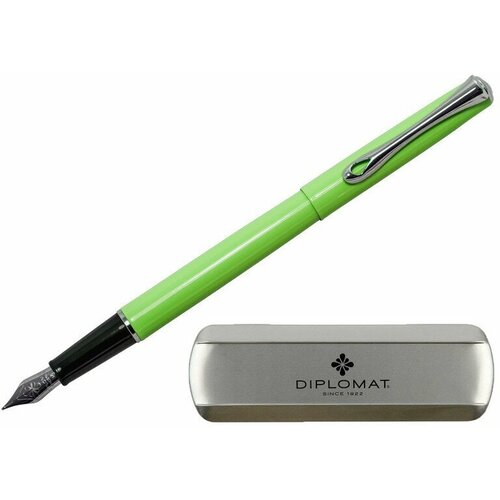 Ручка перьевая Diplomat Traveller Lumi green M цвет чернил синий цвет корпуса салатовый (артикул производителя D20001072), 1006780