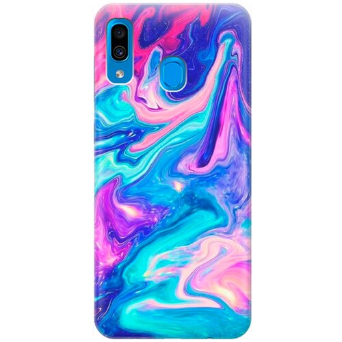 фото Силиконовый чехол на samsung galaxy a20 / a30 / самсунг а20 / а30 с принтом "сине-розовые краски" re:pa