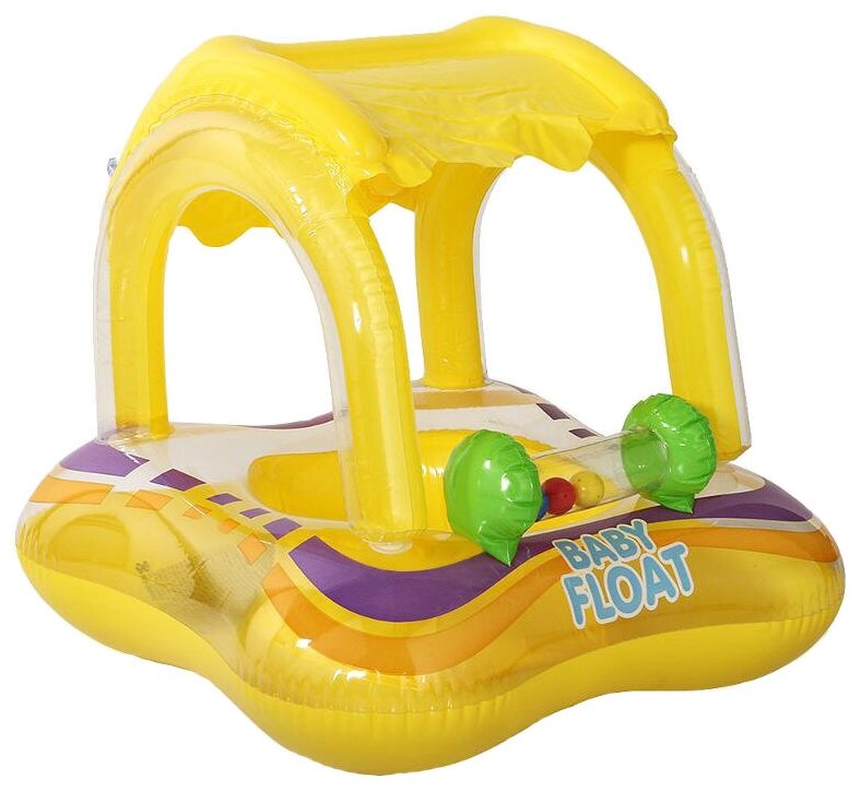 Надувные водные ходунки 81*66см Baby Float с тентом, до 15кг, от 1 до 2 лет, INTEX