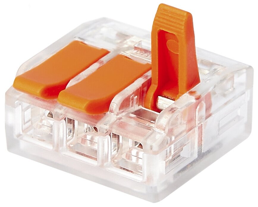 Клемма на 3 провода Electrovolt 221 413 0 2 4 кв  мм с рычажками без пасты  20 шт  