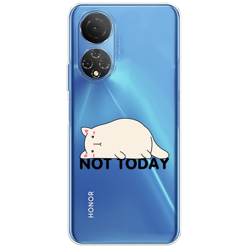 Силиконовый чехол на Honor X7 / Хонор X7 Cat not today, прозрачный силиконовый чехол на honor 5x хонор 5х cat not today прозрачный