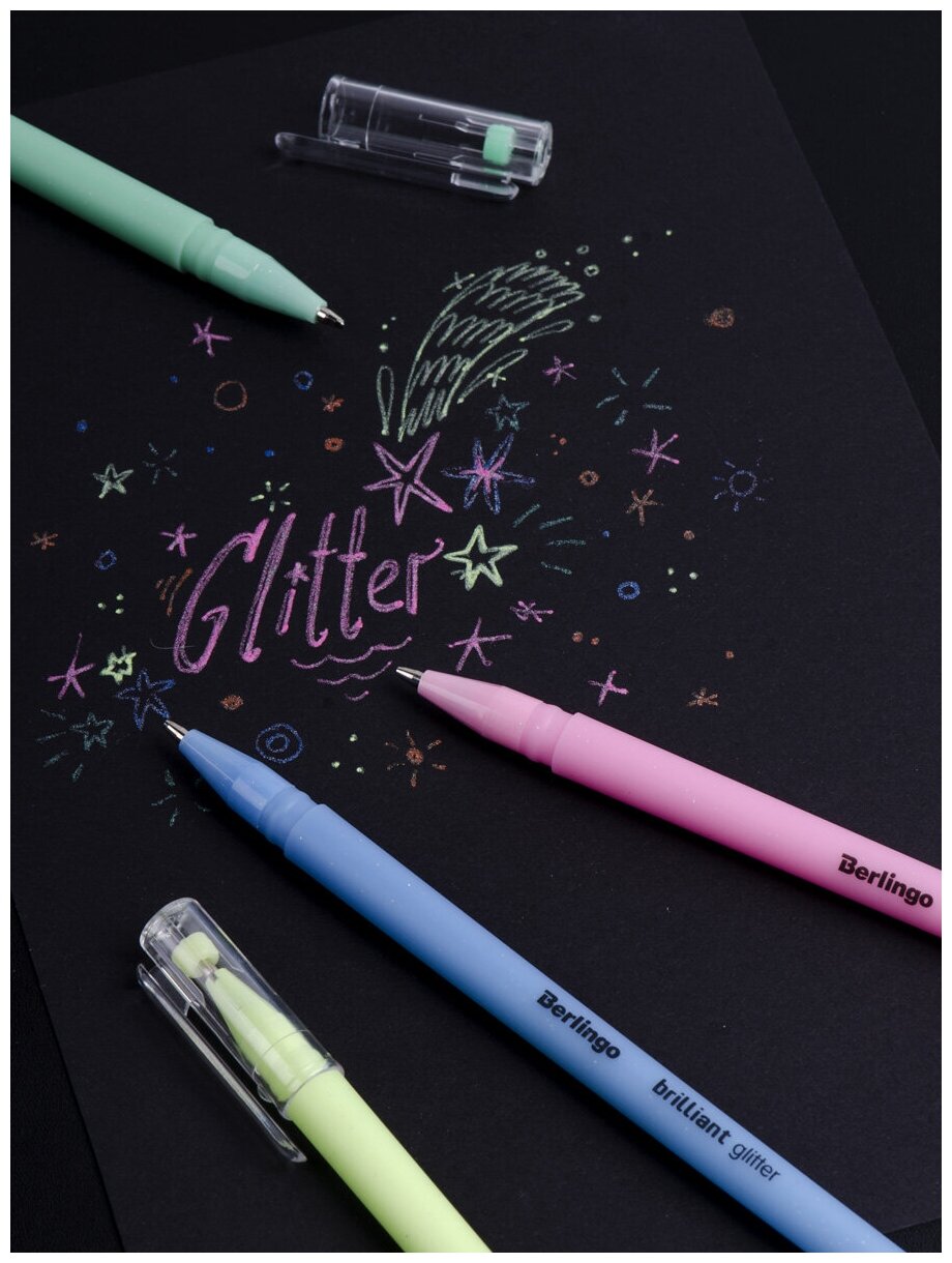 Ручки гелевые 10 цветов "Brilliant Glitter" (CNg_50510) Berlingo - фото №6