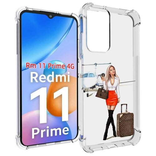Чехол MyPads Деловая-девушка женский для Xiaomi Redmi 11 Prime 4G задняя-панель-накладка-бампер