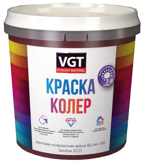 Краска колеровочная для водно-дисперсионных красок VGT (1кг) чёрный