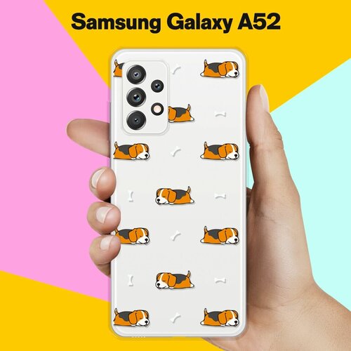 Силиконовый чехол Бигли спят на Samsung Galaxy A52 силиконовый чехол на samsung galaxy m21 бигли спят для самсунг галакси м21