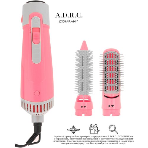 Профессиональный фен-щетка для волос A.D.R.C Company / Термощетка для укладки волос / Стайлер c щеткой / Фен расческа
